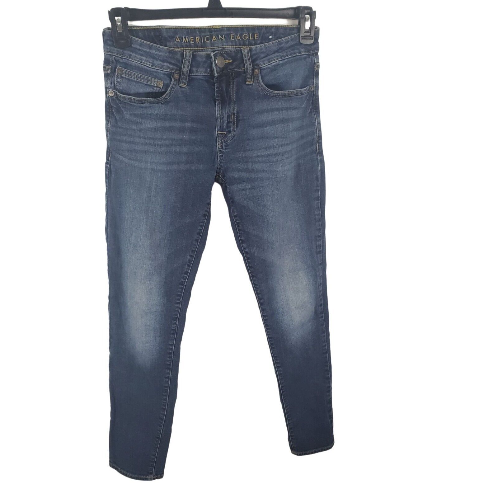 American Eagle Jeans 28x30 Mens Flex Medium Wash Skinny Leg Mid Rise Blue Casual